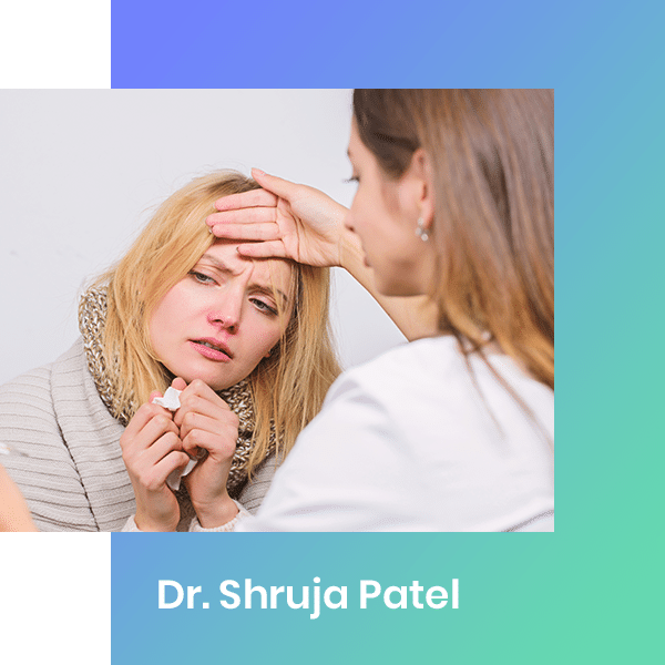 Doctor checking patient temperature.