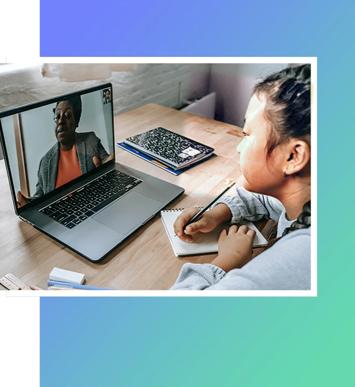 Online tutoring session.