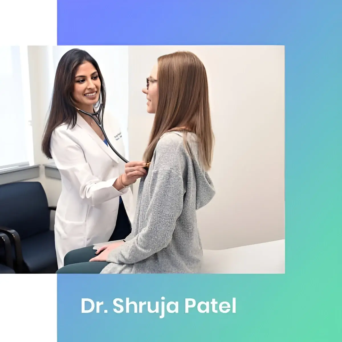 Doctor performing stethoscope exam on patient.